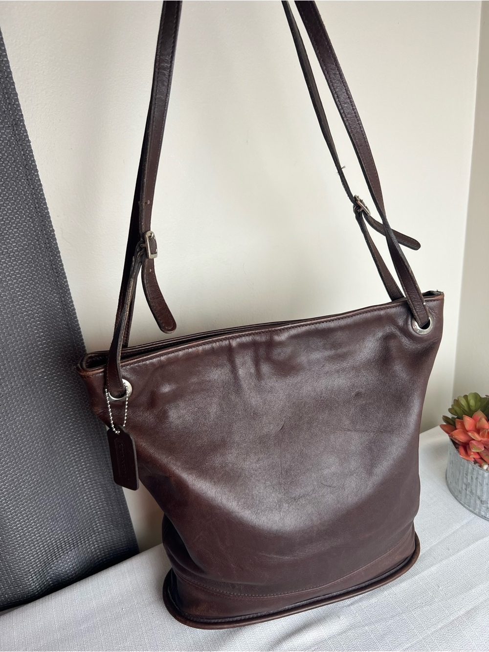 Coach Vintage Westport Brown Leather Shoulder Bag with COA.